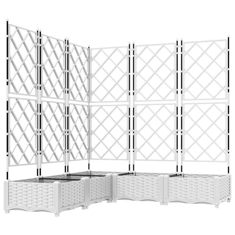 Vidaxl tuin bloempot 5 pcs wit 120 x 120 x 125,5 cm staal