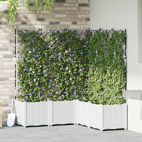 Vidaxl plantenbak 5 st wit 120 x 120 x 143 cm pp