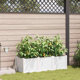 Vidaxl tuin bloempot 3 pcs wit staal