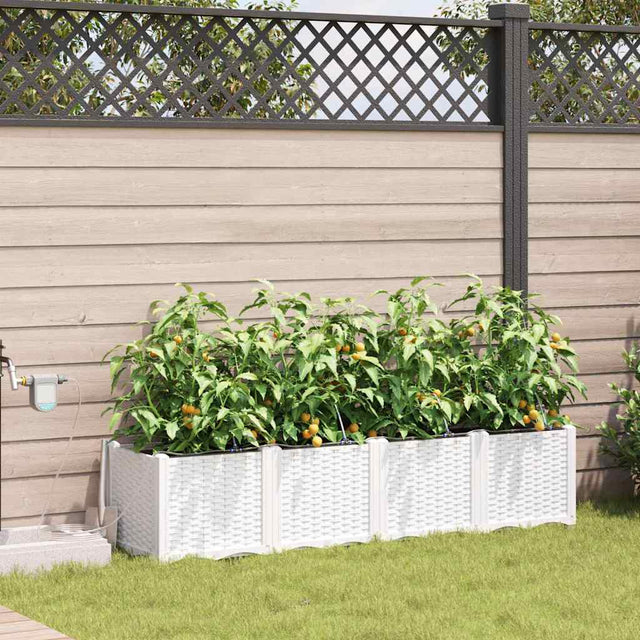 Vidaxl plantenbak 4 st wit 160 x 40 x 37,5 cm pp