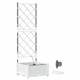 Vidaxl tuin bloempot wit 40 x 40 x 126 cm staal