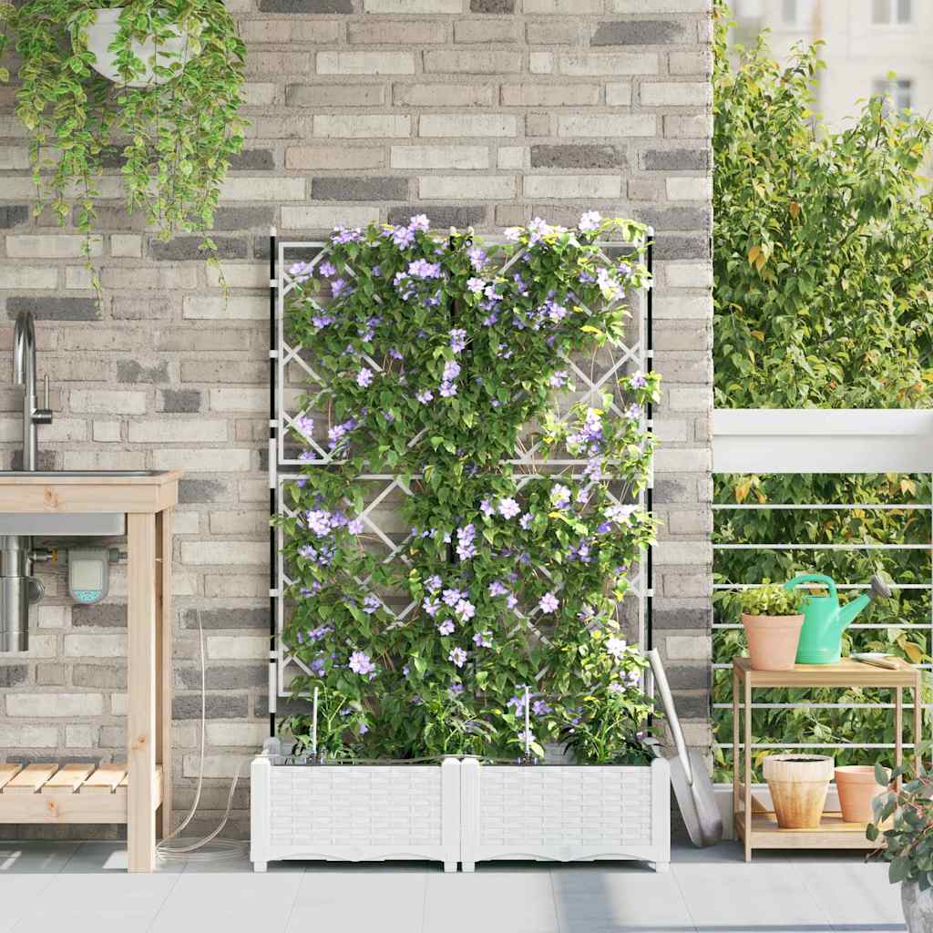 Vidaxl plantenbak 2 st wit 80 x 40 x 126 cm pp