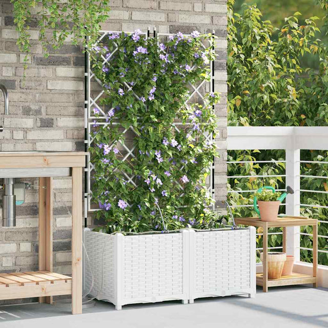 Vidaxl plantenbak 2 st wit 80 x 40 x 142 cm pp