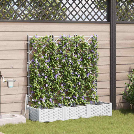 Vidaxl tuin bloempot 3 pcs wit staal