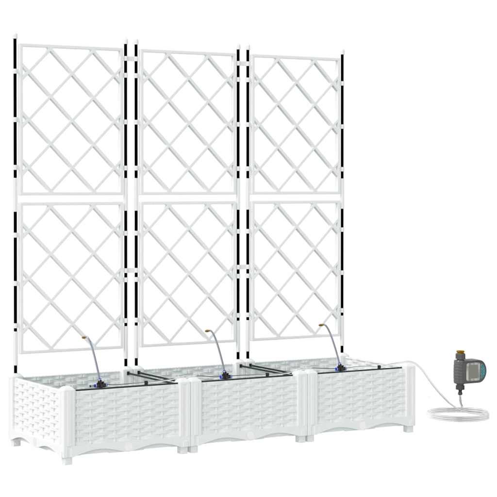 Vidaxl plantenbak 3 st wit 120 x 40 x 126 cm pp