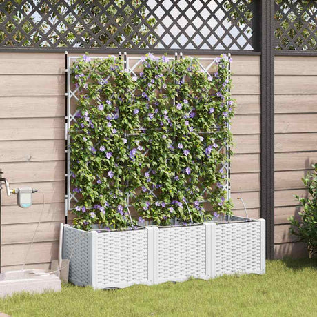 Vidaxl plantenbak 3 st wit 120 x 40 x 142 cm pp