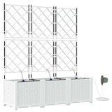 Vidaxl tuin bloempot 3 pcs wit staal