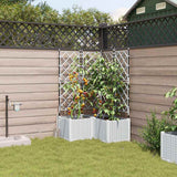 Vidaxl plantenbak 3 st wit 80 x 80 x 142 cm pp