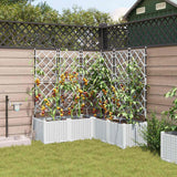Vidaxl tuin bloempot 5 pcs wit staal