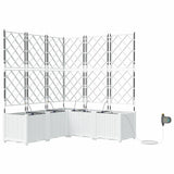 Vidaxl tuin bloempot 5 pcs wit staal