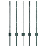 Vidaxl afrasteringspaal 5 pcs groen 120 cm staal