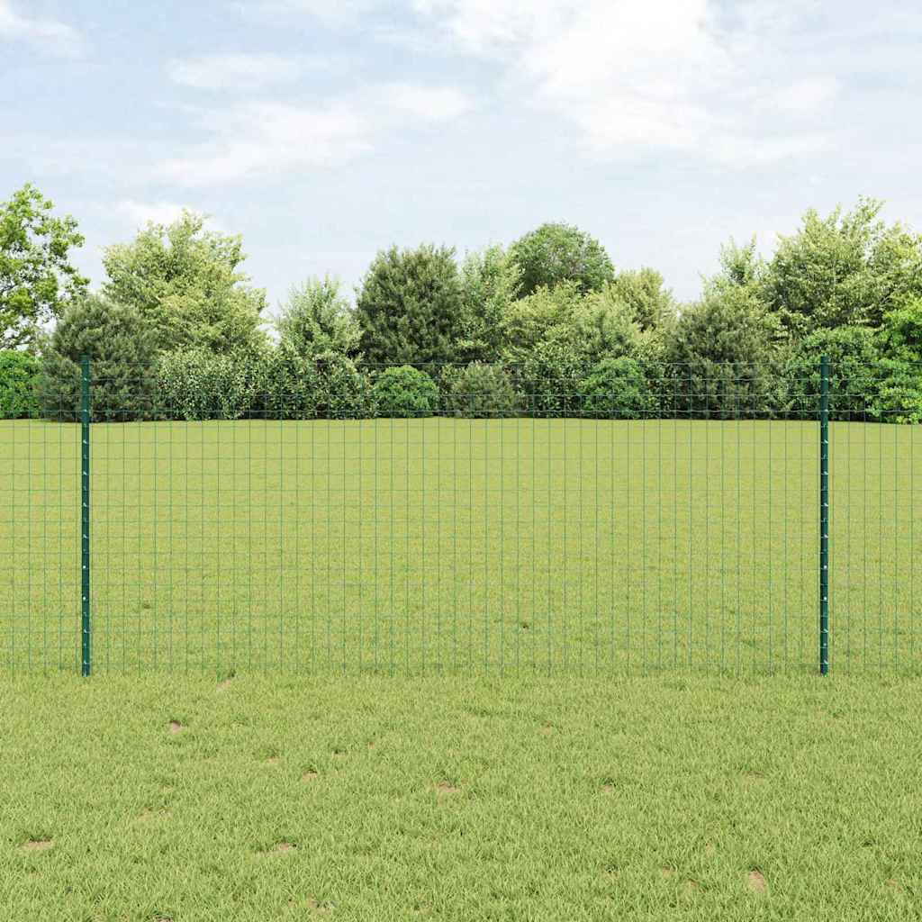Vidaxl afrasteringspaal 11 pcs groen 100 cm staal