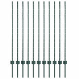 Vidaxl afrasteringspaal 11 pcs groen 120 cm staal