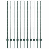 Vidaxl afrasteringspaal 11 pcs groen 140 cm staal