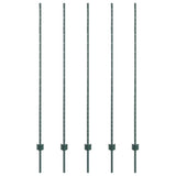 Vidaxl afrasteringspaal 5 pcs groen 150 cm staal