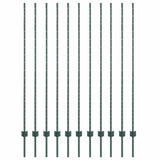 Vidaxl afrasteringspaal 11 pcs groen 150 cm staal