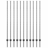 Vidaxl afrasteringspaal 11 pcs grijs 150 cm staal