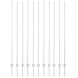 Vidaxl afrasteringspaal 11 pcs zilver 150 cm staal