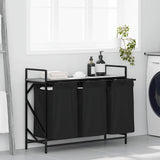 Vidaxl wasmand 3 vakken met plank grijs sonoma eiken