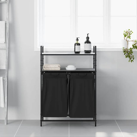 Vidaxl wasmand 2 vakken met planken grijs sonoma eiken