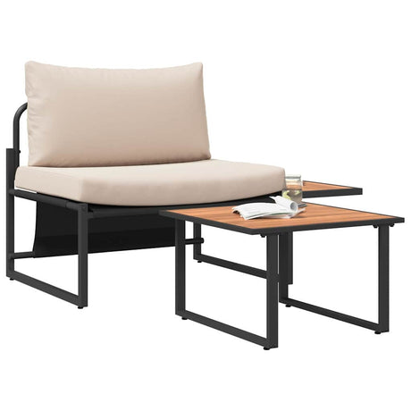 Vidaxl tuinbankenset 2 st taupe staal