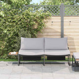 Vidaxl tuinbank met kussen lichtgrijs 200,5 x 70 x 85,5 cm staal