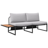 Vidaxl tuinbank met kussen lichtgrijs 200,5 x 70 x 85,5 cm staal