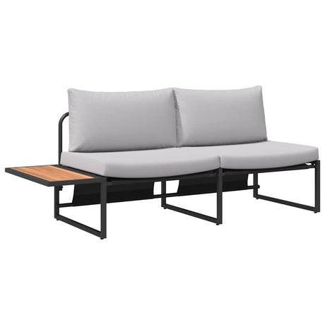 Vidaxl tuinbank met kussen lichtgrijs 200,5 x 70 x 85,5 cm staal