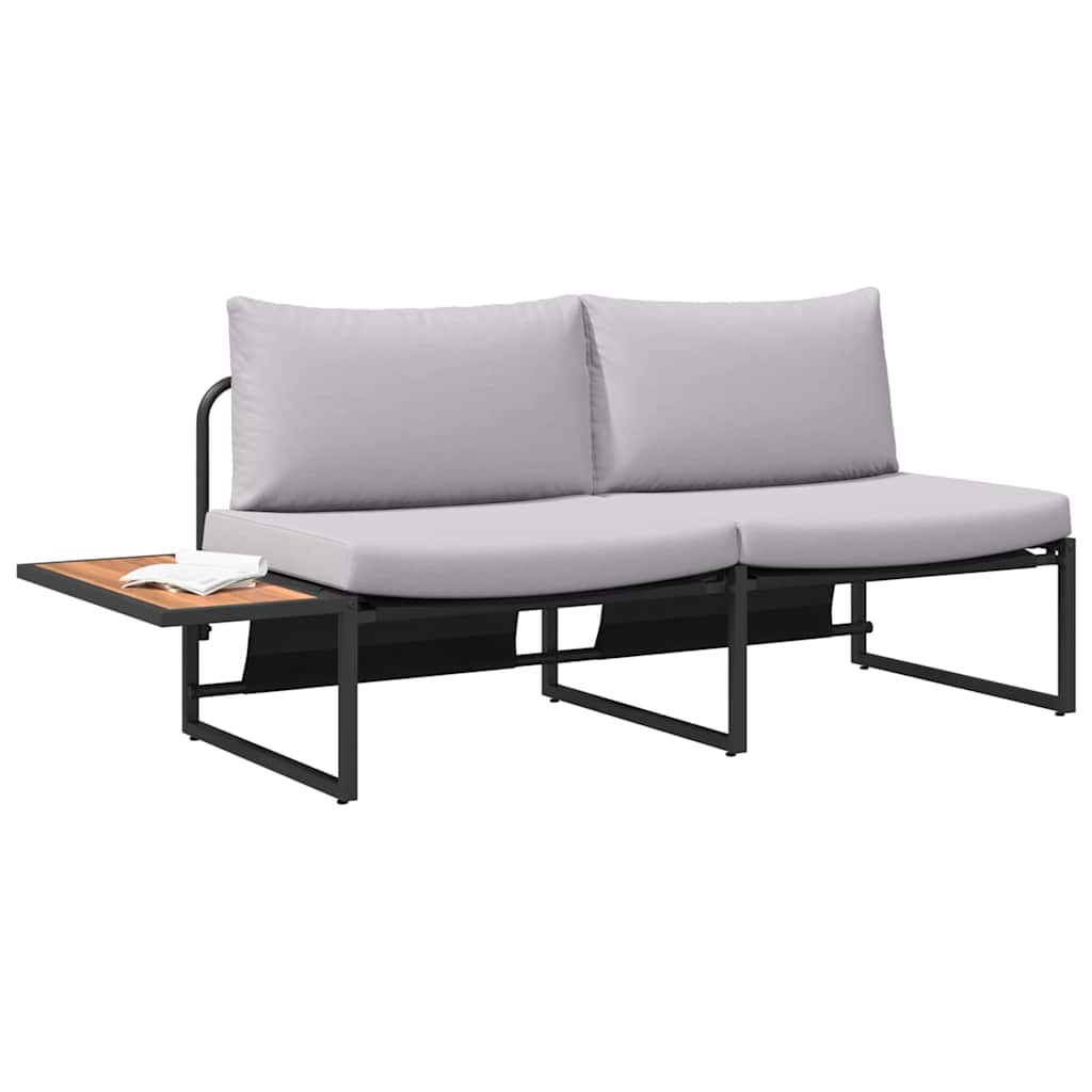 Vidaxl tuinbank met kussen lichtgrijs 200,5 x 70 x 85,5 cm staal