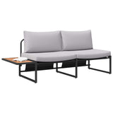 Vidaxl tuinbank met kussen lichtgrijs 200,5 x 70 x 85,5 cm staal