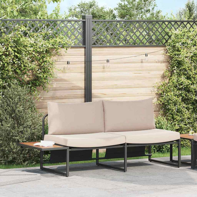 Vidaxl tuinbank 2-aantal zitplaatsen taupe staal