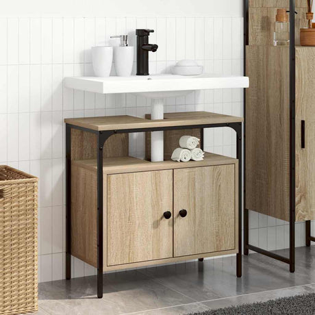 Vidaxl badkamer kast beige 60 x 30 x 60 cm bewerkt hout