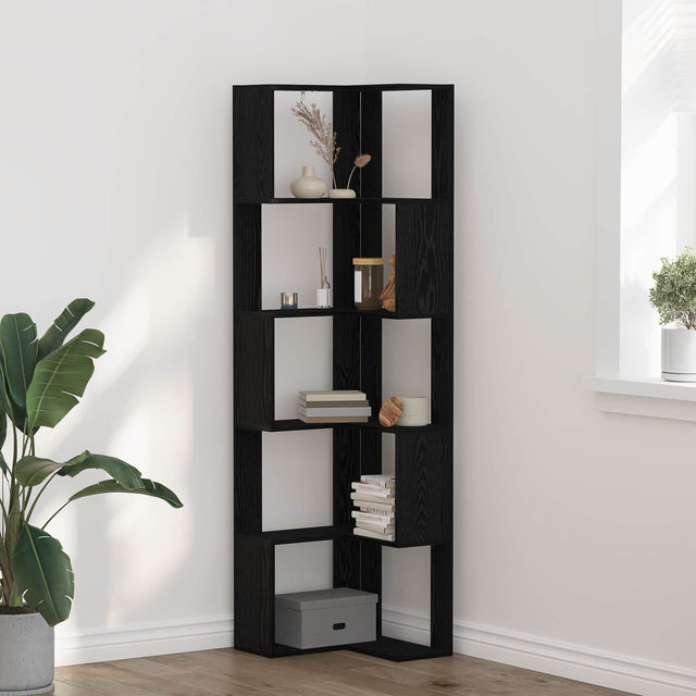 Vidaxl boekenkast 5-laags 50 x 50 x 179 cm zwart eiken