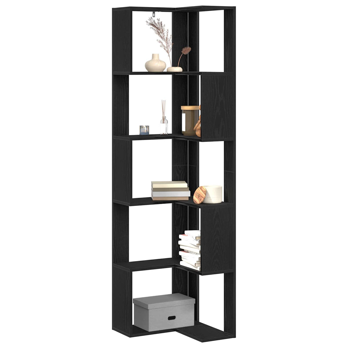 Vidaxl boekenkast 5-laags 50 x 50 x 179 cm zwart eiken