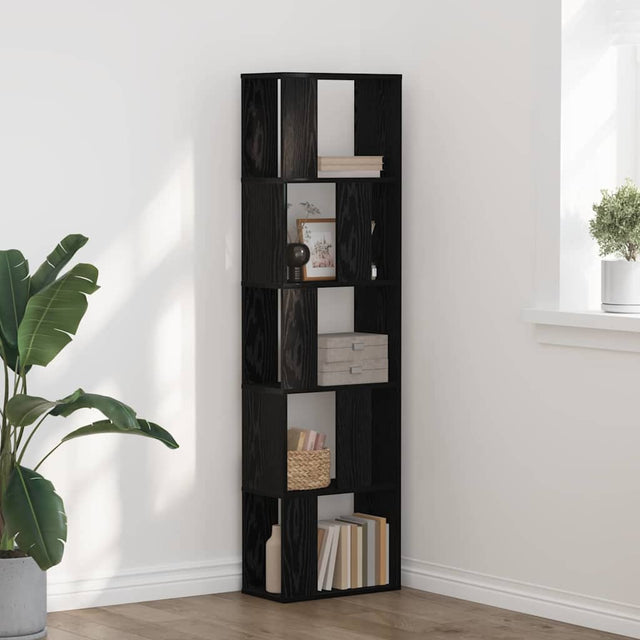 Vidaxl boekenkast 5.0-laags 45 x 23,5 x 162,5 cm zwart eiken