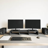 Vidaxl monitorstandaard verstelbaar zwart eiken 60x24x10,5 cm bewerkt hout