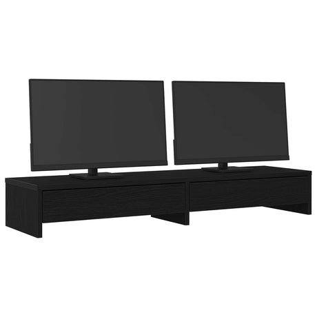 Vidaxl monitorstandaard met lades 100x27x15 cm zwart eiken