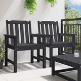 Vidaxl tuin eetkamerstoel 2 st zwart hdpe