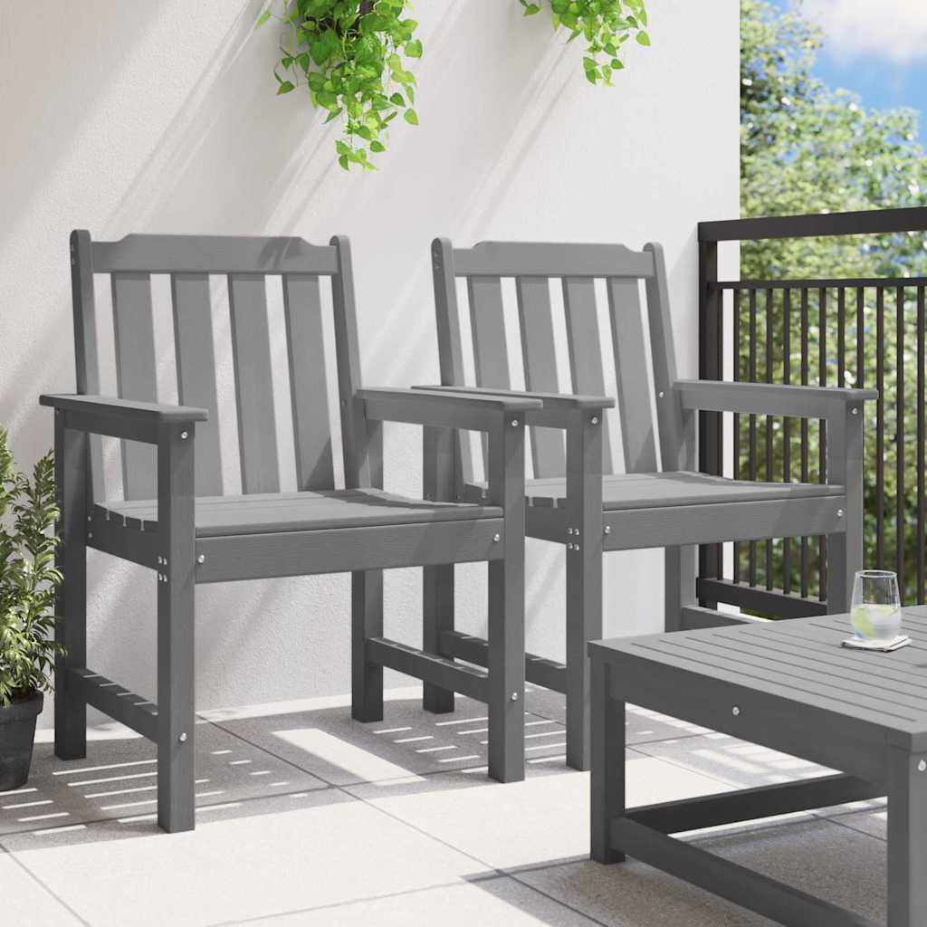 Vidaxl tuin eetkamerstoel 2 st lichtgrijs hdpe