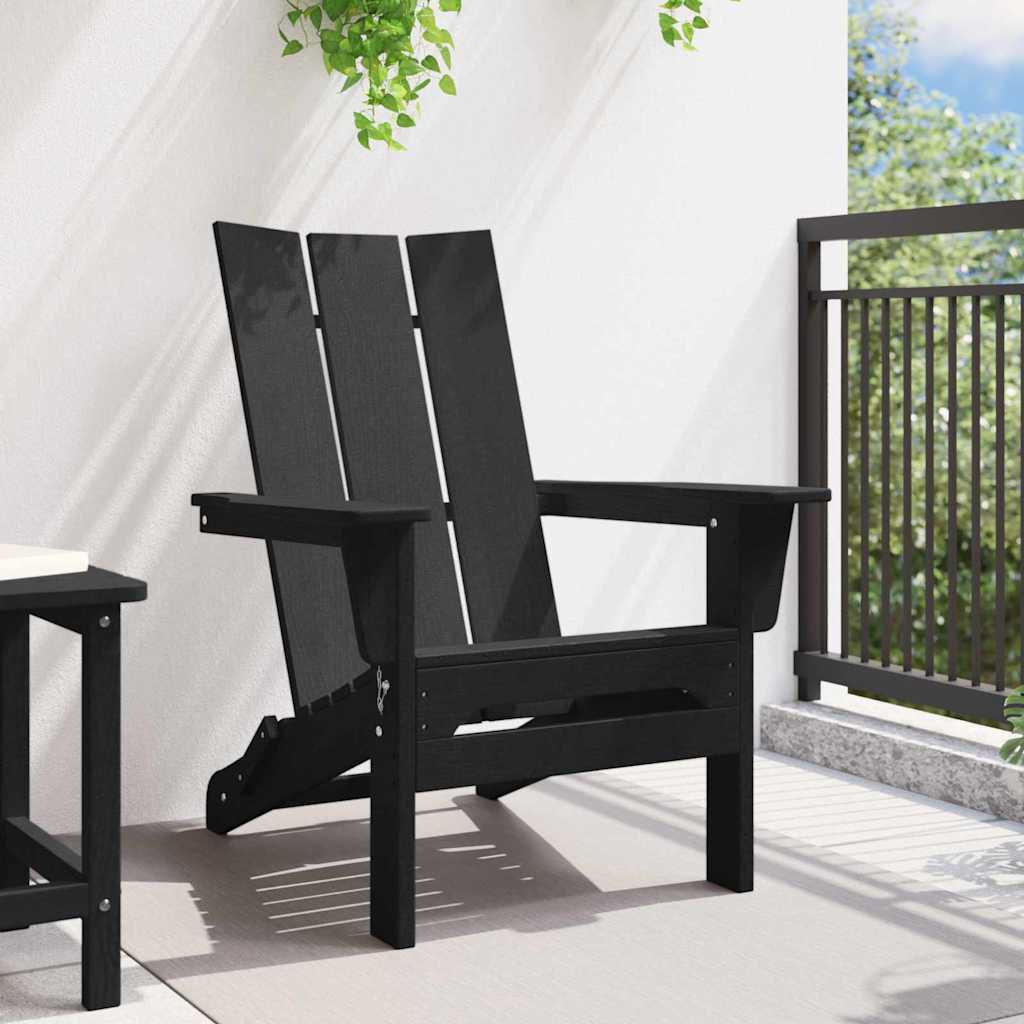 Vidaxl vouw adirondack stoel zwart 80,5 x 74,5 x 92 cm hdpe