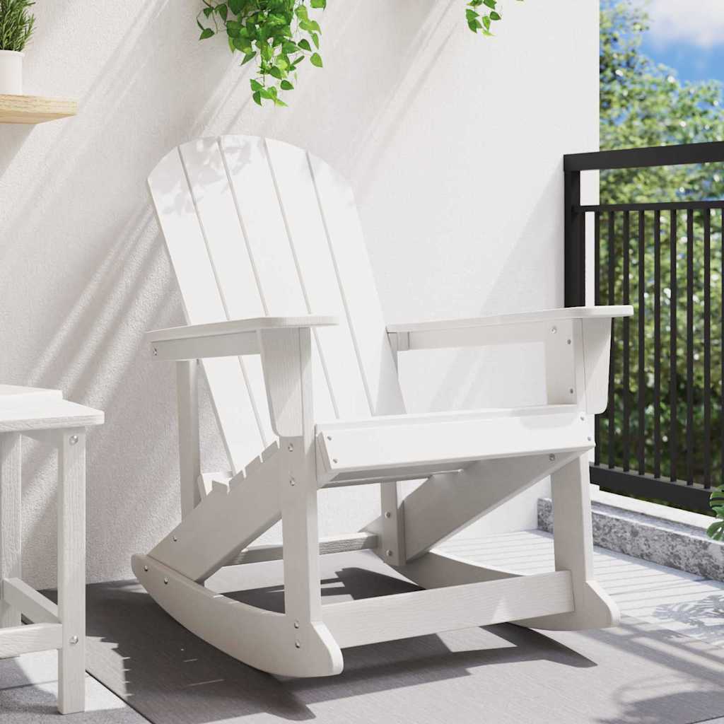 Vidaxl adirondack schommelstoel wit hdpe