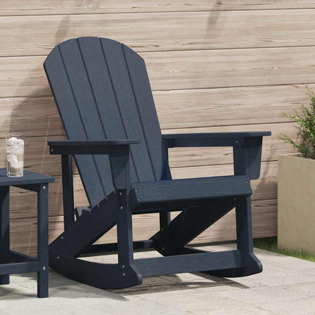 Vidaxl adirondack schommelstoel marineblauw hdpe