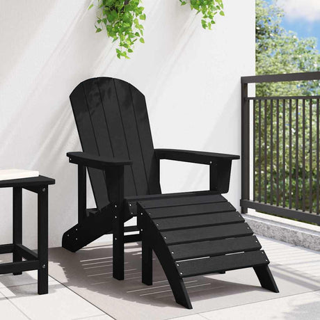 Vidaxl adirondack-stoel zwart hdpe