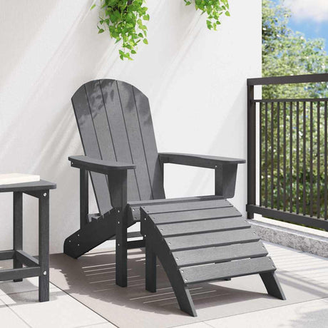 Vidaxl adirondack-stoel lichtgrijs hdpe
