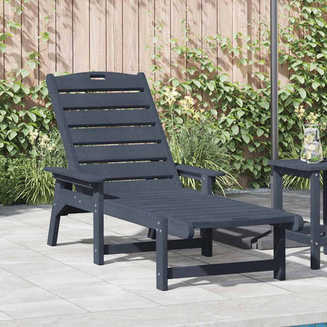 Vidaxl ligstoel marineblauw hdpe