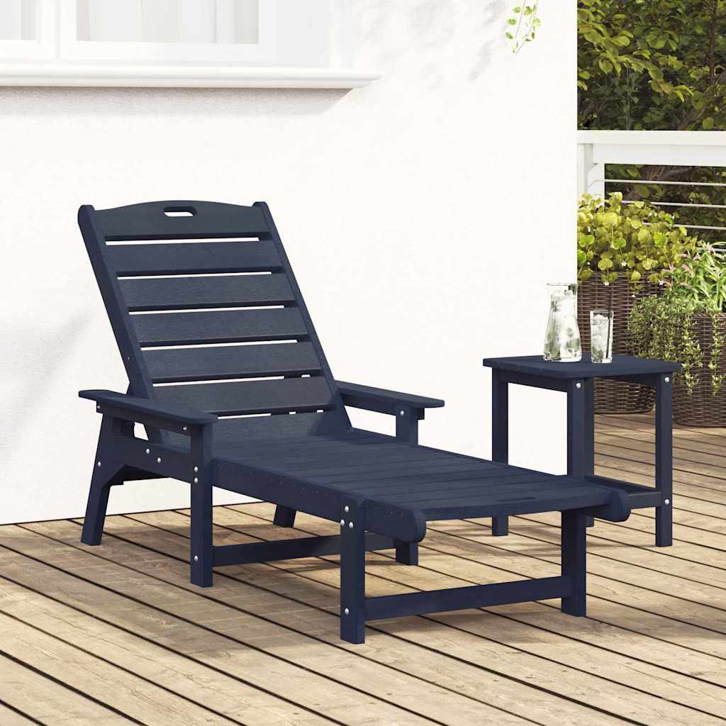 Vidaxl ligstoel marineblauw hdpe
