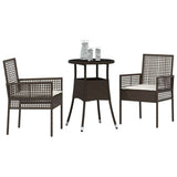 Vidaxl tuin eettafelset 3 st bruin poly rattan