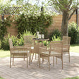 Vidaxl tuin eettafelset 5 st beige poly rattan