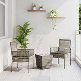 Vidaxl tuin bistro set 3 st grijs poly rattan