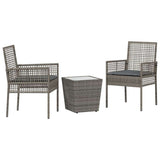 Vidaxl tuin bistro set 3 st grijs poly rattan